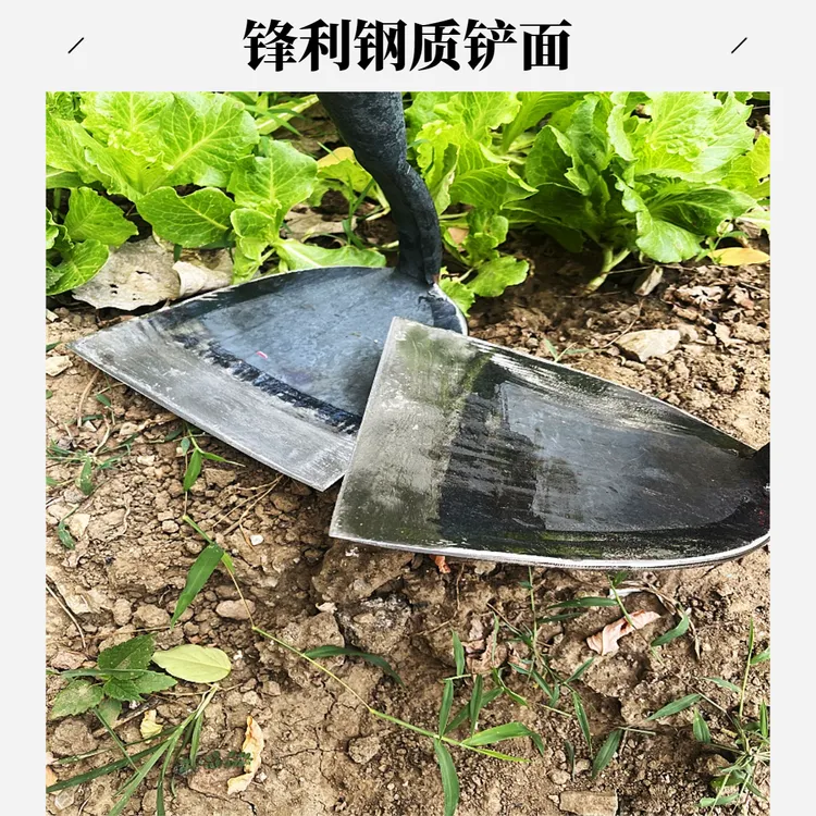 手工锻打弹簧钢一体加厚锄头农用除草挖地种菜农具开荒翻土耐用锄