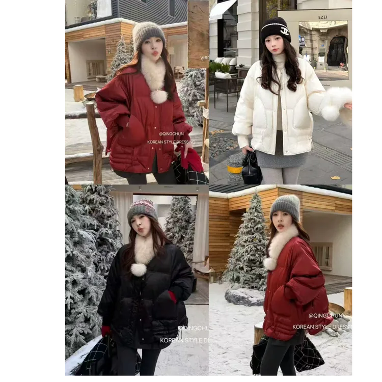 【瑶瑶专属】8809【衣长62】年货款过年战服韩系慵懒风时尚羽绒外套