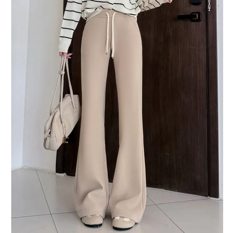 纤腿秘术·莱赛尔山羊绒蚕丝女士微喇裤 柔云暖护 温润亲肤 Y7091