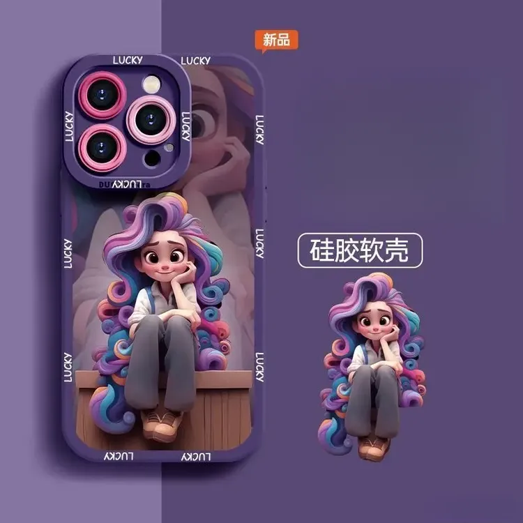 七彩公主适用iPhone16promax手机壳1513硅胶12全包防摔女款17pro