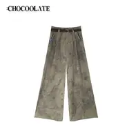 ：CHOCOOLATE美式复古扎染泼墨宽松阔腿裤CCLPTXKL02840