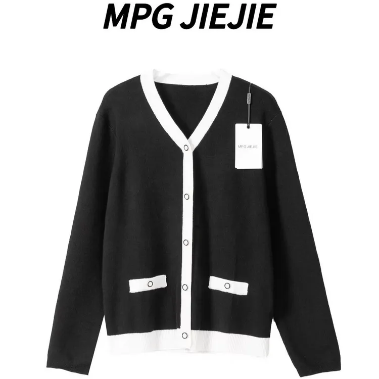 MPG JIEJIE【冬日女主角】25早秋绵羊毛黑白拼毛衣