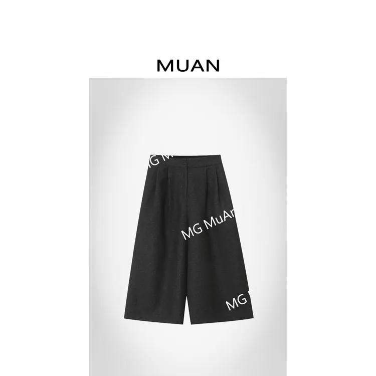 木岸MUAN：《剑桥八分裤》“剑桥系列”定制高级百搭阔腿裤女DG3-8916