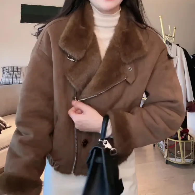 冬季新款时尚百搭显瘦简约韩系加厚外套上衣LK2508811