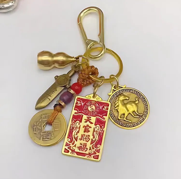 【先生推荐】天官赐福福牌钥匙扣加厚挂件精致汽车钥匙扣随身携带商品图