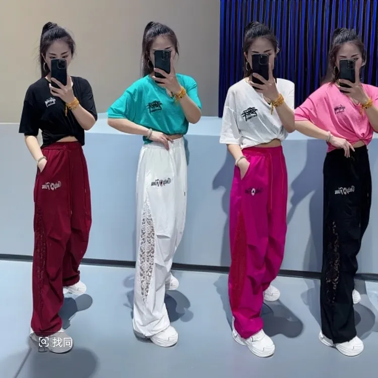 CS510夏季新款网格拼接蕾丝速干伞兵裤