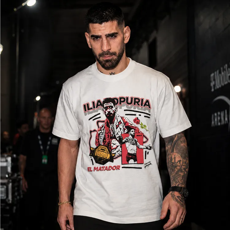 UFC托普利亚同款300克重磅纯棉短袖数码直喷LOGO工艺