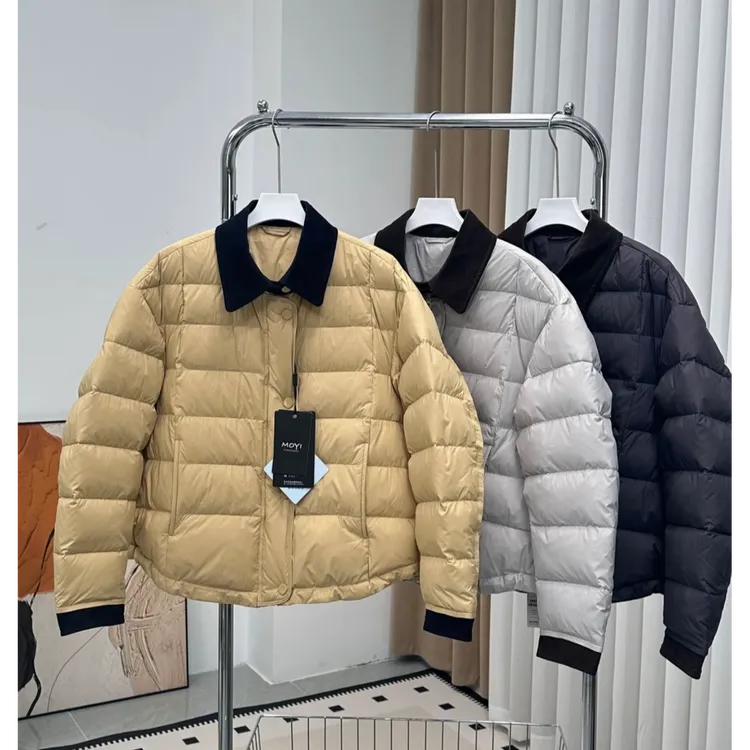 爆款设计感拼接白鸭绒羽绒服女装2025冬季韩系巨好看时尚保暖外套