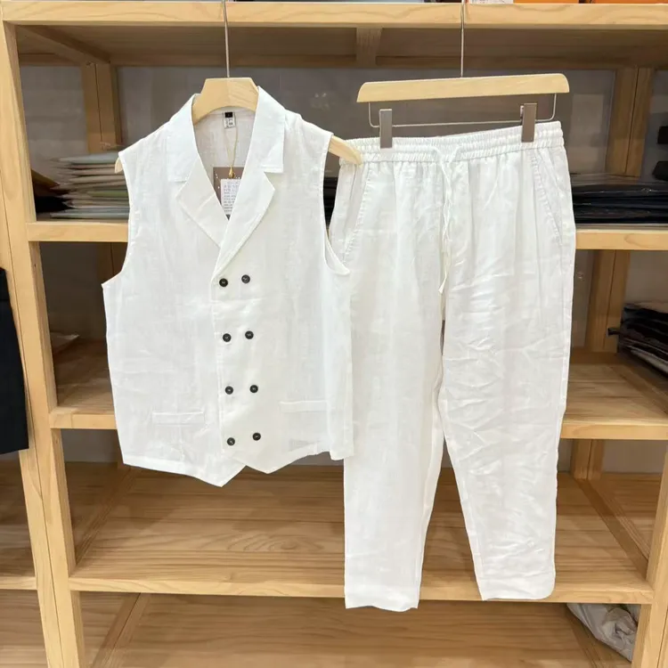 【四哥同款】2662 春夏秋亚麻新款时尚休闲透气凉爽套装