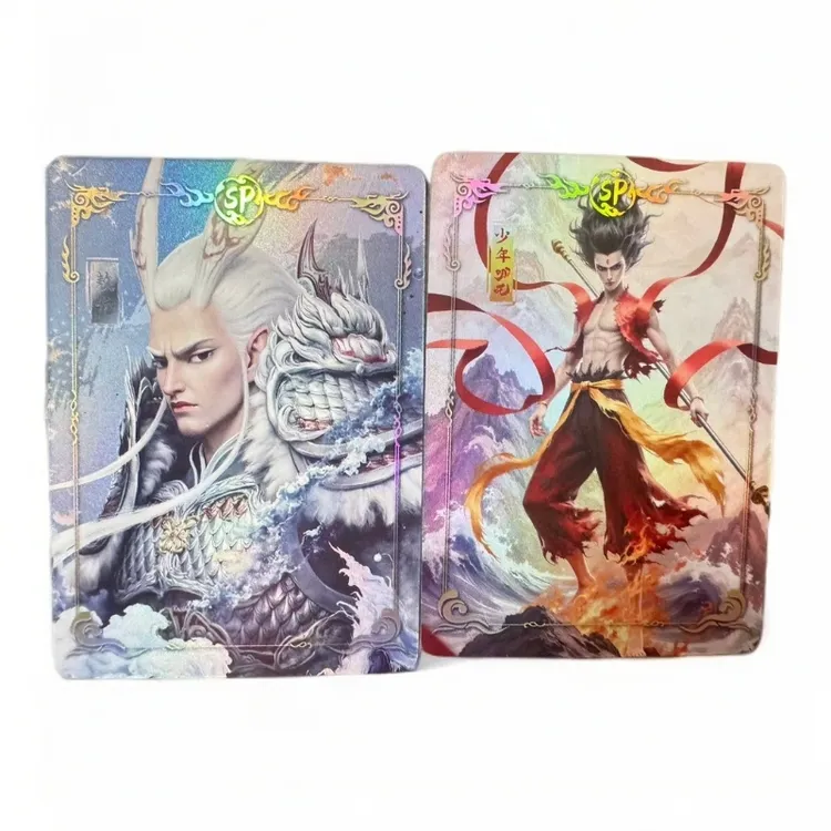 爆款哪吒魔童闹海精美卡片敖丙炫彩人物滴滴呲水毛绒公仔