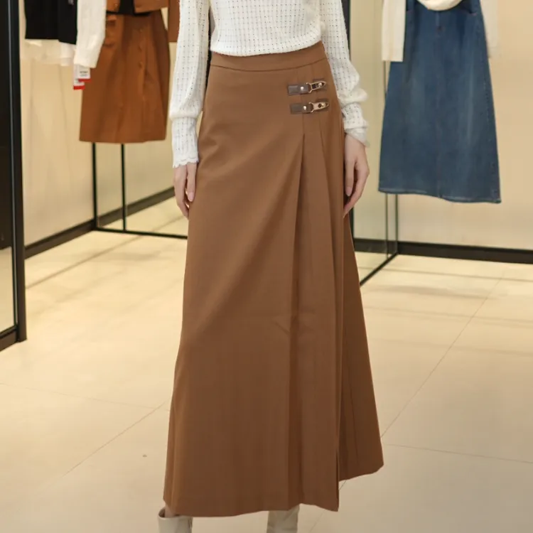 GIRDEAR/哥弟新款不打皱H型梨形身材显瘦休闲半身裙长裙120028