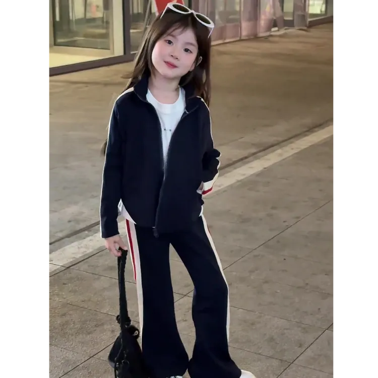 童装女童套装秋季新款儿童运通外套休闲裤子两件套潮