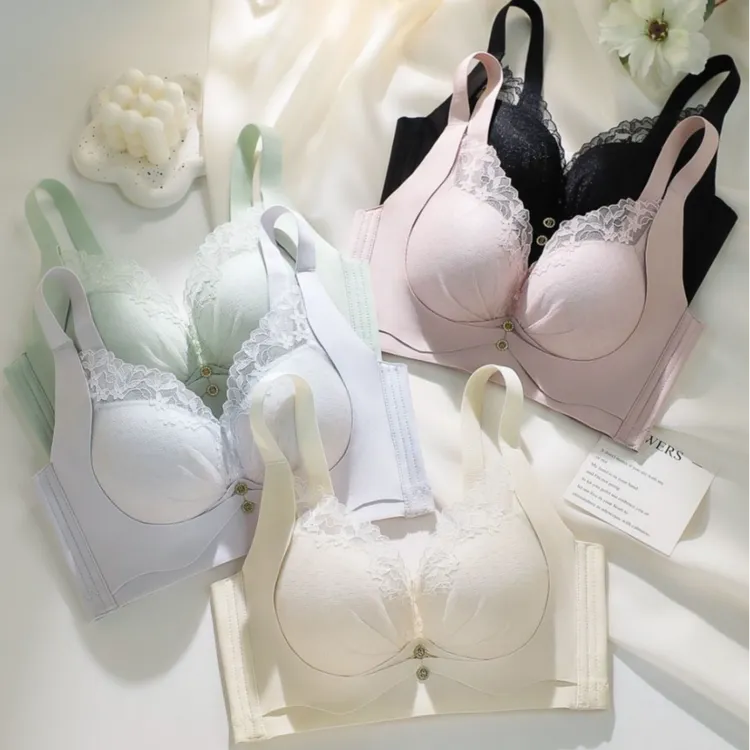 浪莎【小胸聚拢】显大内衣性感蕾丝夏季透气洞洞杯收副乳调整型文胸