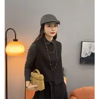 大胡子25年新款气质黑色无袖设计感背心时尚马甲88063