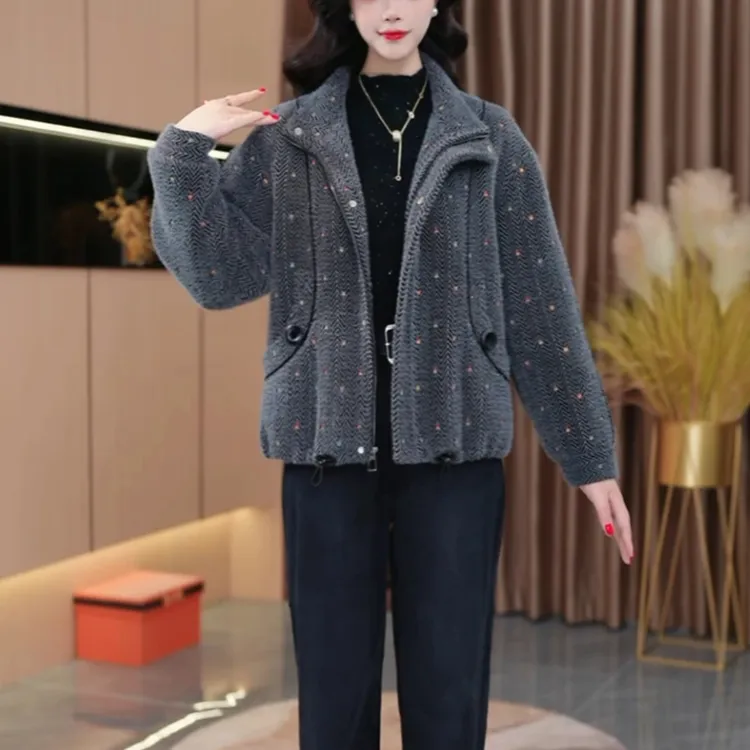 梦蔓姿服饰秋季新款优雅气质女装时尚休闲短外套【701#)
