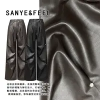 sanye&feel/妍三也【酷帅有范】秋款设计感皮高腰显瘦休闲裤53302YX