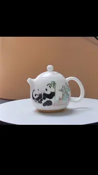 茶壶吉祥三宝熊猫龙蛋茶壶礼盒装