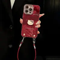 酒红底kt适用于苹果17华为vivo/oppo小米iPhone精孔冰川纹手机壳