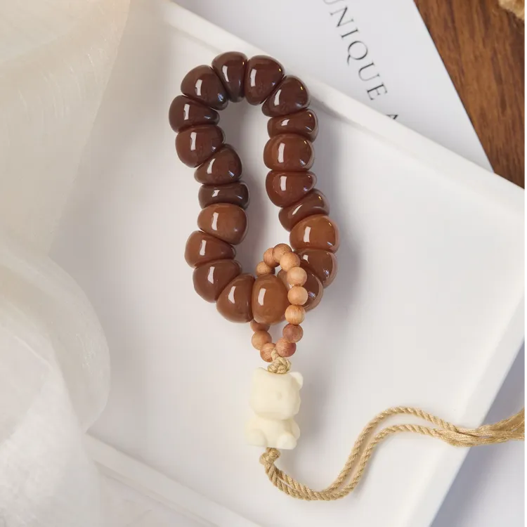 天然的风化老料渐变蒜瓣小手捻12mm文玩手串绕指柔（送盘玩袋）