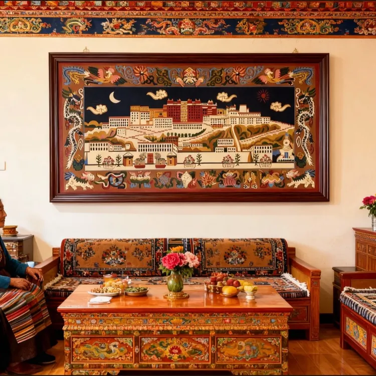 【新疆西藏包邮】2米*1.1米新款布达拉挂毯挂画民族风  送挂钩