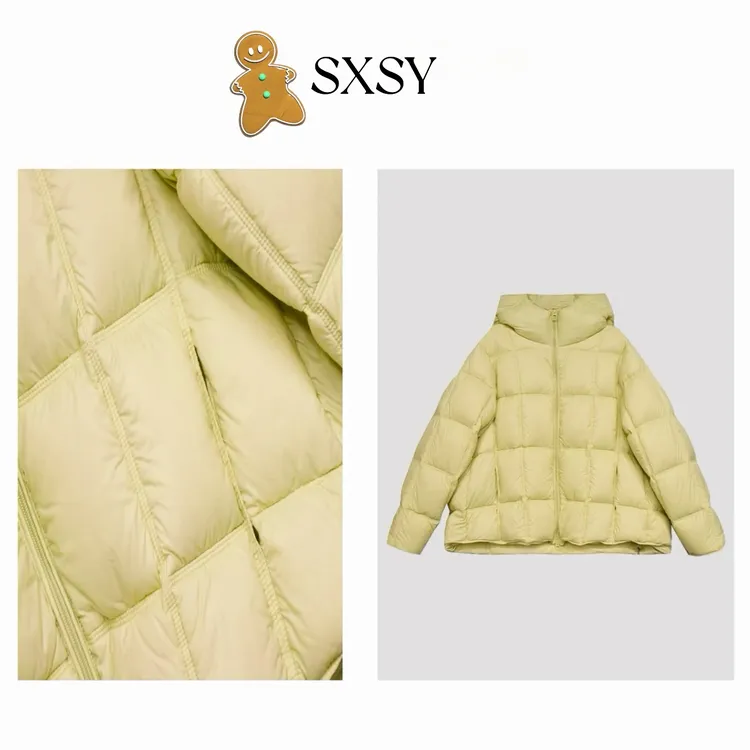 【大小姐】新款韩版羽绒服女连帽云朵泡芙白鸭绒宽松短款