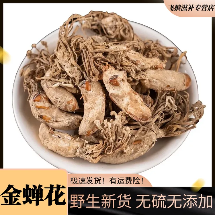 正品野生金蝉花50g-100g新货金蟾花虫草孢子粉知了花金蚕花包邮