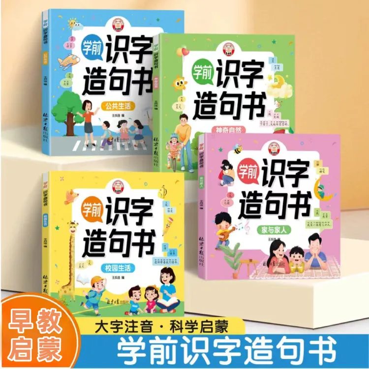 幼儿学前识字造句书全套3-6岁幼小衔接早教启蒙入学准备大字大图