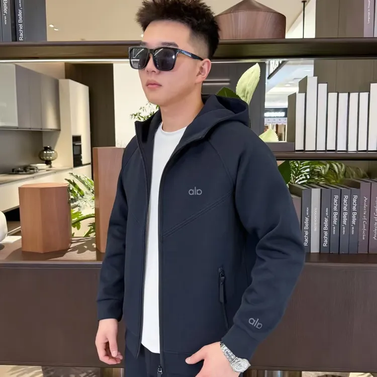 品至家秋季男士时尚休闲运动连帽开衫两件套-8021