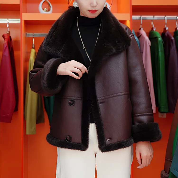 卡澜蒂诺808款【原创设计】高端皮毛一体时尚保暖女外套