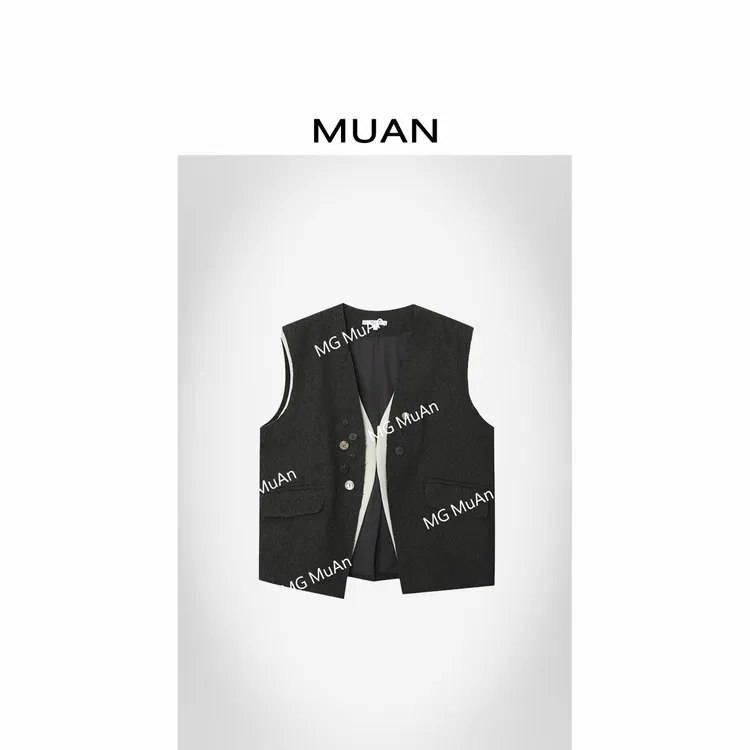 木岸MUAN：《伯克利马甲》“伯克利系列”定制简约拼接马甲女DG3-8919