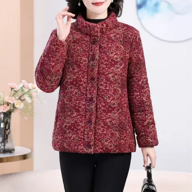 14色奶奶中老年秋冬装碎花棉服加绒加厚妈妈洋气棉袄保暖花棉衣
