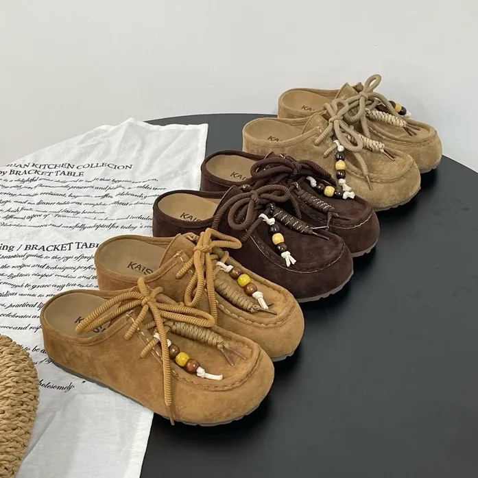 KAISER凯撒秋季新款幸运珠松弛感厚底袋鼠鞋女半拖KS7833