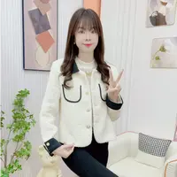 炬雅【七里香】新款法式小香风撞色拼接时尚洋气轻奢气质减龄外套