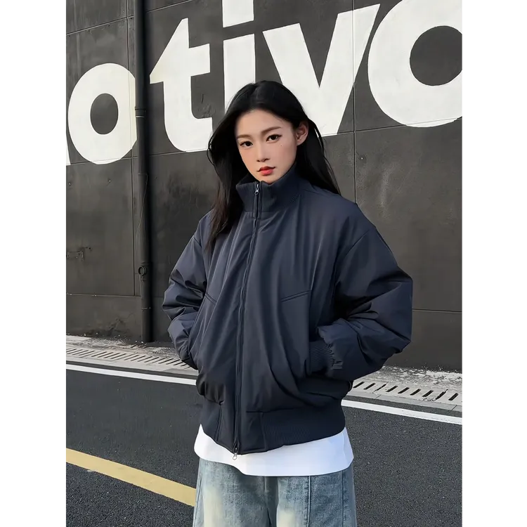 美式复古ma1飞行夹克短款外套男款冬季潮牌加厚保暖立领宽松棉服