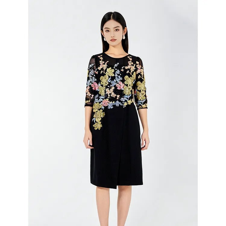  台湾品牌高端妈妈连衣裙春夏新款裙子 欧3069P