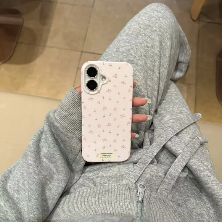 满屏小碎花粉适用iPhone16果冻15PRO手机壳14苹果13趣味12简约11