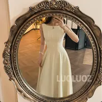 【现货】LUOLUOZ【风琴独奏】气质绝美收腰无袖时尚长款连衣裙JF736