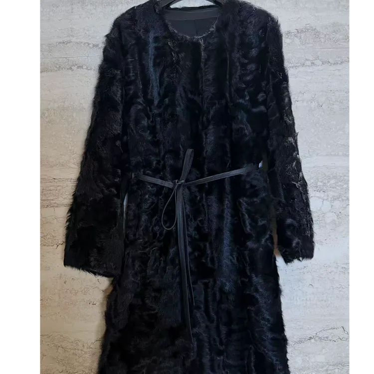 TANTAN 时尚中长款宽松秋冬羊皮毛一体外套3803