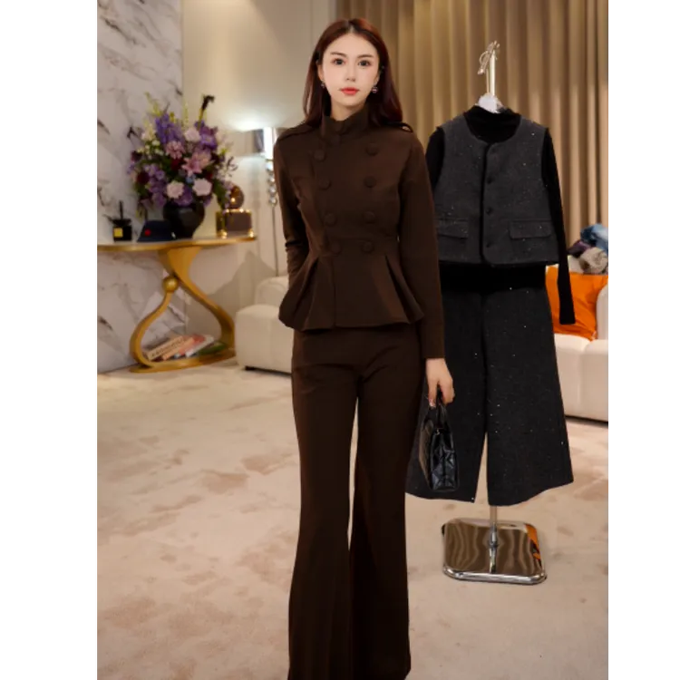 【两件套】气质时尚2025春秋新款洋气修身显瘦百搭裤子套装LJ0032