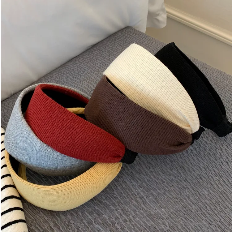 巨包头型简约纯色宽边发箍增高颅顶洗脸头箍女高级感防滑发饰头饰