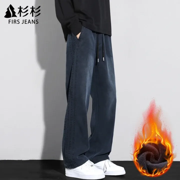 FIRS JEANS杉杉休闲裤男款爆款2025新款秋冬季男士加绒直筒裤子男