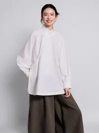 初见十三娘『子语』新中式国风手工高定匹马棉衬衣秋季时尚长袖气质