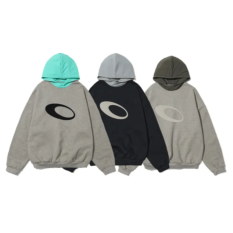 VULCAN美式拼色连帽卫衣男秋冬新款宽松重磅加绒印花帽衫外套男装