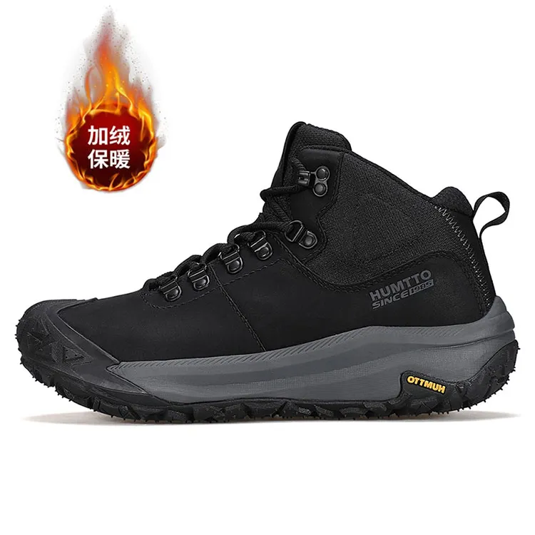 悍途户外时尚雪地靴男士冬季中帮雪地靴秋冬季加绒防滑耐磨男鞋