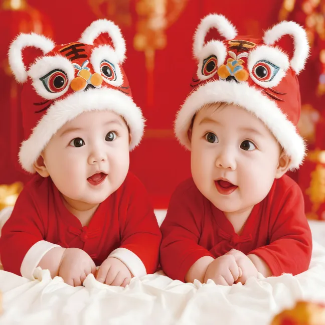 龙凤胎宝宝海报婴儿照片墙贴画孕妇备孕胎教挂画双胞胎男孩女孩画