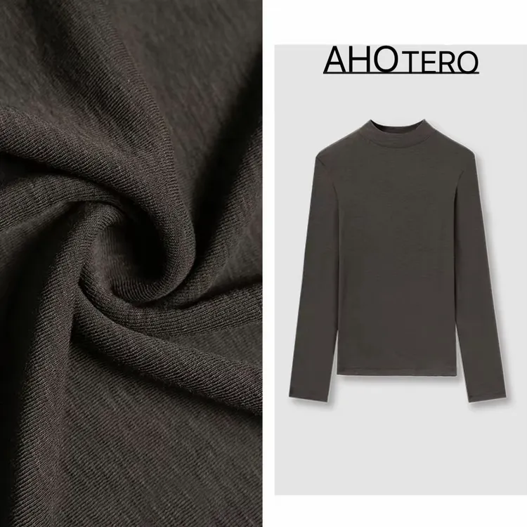 莱赛尔长袖半高领2025年新款面膜T恤洋气打底内搭弹力秋季上衣女