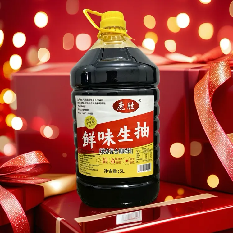 鹿胜鲜味生抽大桶装酿造酱油凉拌炒菜火锅5L