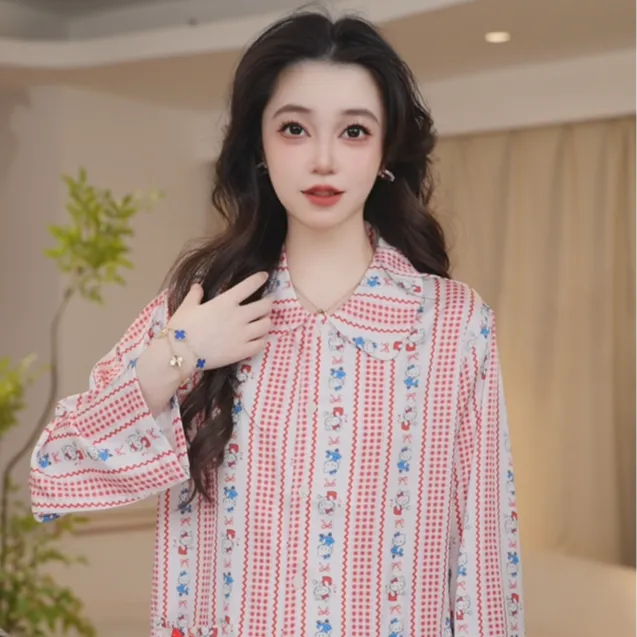 DAVINCIART达芬奇密码新款桦色纹轻奢气质时尚宽松睡衣女士套装