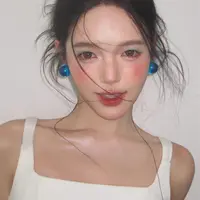 非金属树脂耳饰 梵诺熙 E 多巴胺海洋冰透蓝色耳钉