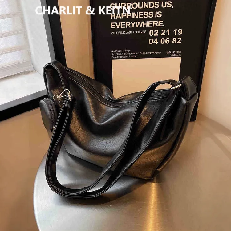 CHARLIT&KEITN真皮饺子包斜挎单肩腋下通勤秋冬季2025新款女包包